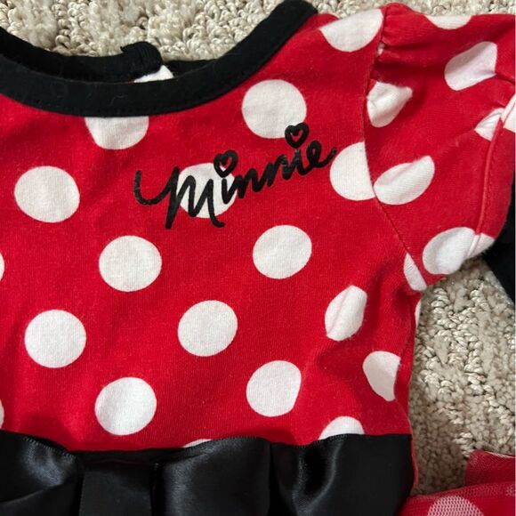 NEWBORN Disney Minnie Mouse Red & Black Polka Dot outfit Costume w/free puppet - Picture 2 of 13